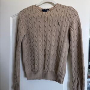 Ralph Lauren Tan Cable Knit Sweater size M